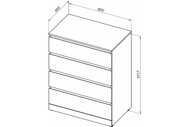 Комод Aquanet Сканди (800х1017х483) напольный, 4 ящика, дуб эдгрейн 302541
