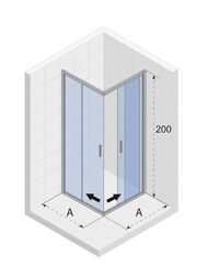 Уголок душевой RIHO HAMAR 2.0 (900х900х2000) раздвиж. двери, хром/стекло прозрач. G007005120