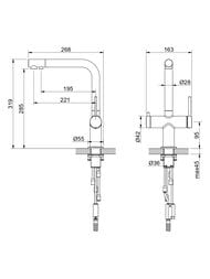 Смеситель для кухни Aquatek Европа AQ1385BGM однозахв., изл. 285мм, с кан. д/фильтр. воды, ст. оруж — миниатюра 4