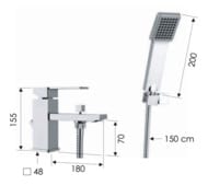 Смеситель для ванны Remer Qubika Q03, хром — миниатюра 2