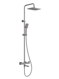 Душевая система CEZARES SLIDER-CVD-GM с настенным смесителем с изливом, оружейная сталь