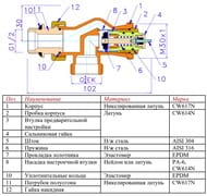 ������ ���������������� VALTEC ������ 1/2" � �������������� � ���.����������� VT.180.NER.04