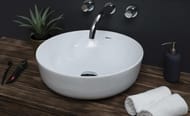 Раковина накладная Aquanet Moon-1 415х135 круглая, без перелива и отв. под смеситель, белый 211284