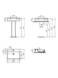 Умывальник Ideal Standard CONCA (600х450) с 1 отверстием под смеситель, без перелива T379001