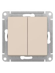 Переключатель Systeme Electric ATLASDESIGN 2-клавишный схема 6 10АХ механизм бежевый ATN000265