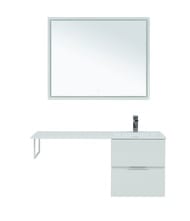 Тумба с раковиной Aquanet Алвита 120 R (1200х526х480) правая, подвесная, 2 ящика, белая 243726