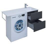 Тумба с раковиной Aquanet Алвита 120 R (1200х526х480) правая, подвесная, 2 ящ, серый антрацит 243776