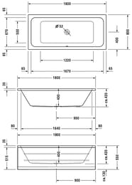 ����� ��������� Duravit D-Code 1800�800�420 ����� 700101000000000