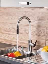 Смеситель для кухни Vitra Inox антибактериальное покрытие,выдвижной излив,хром A42153EXP