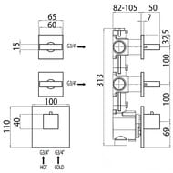��������� ��������� Bossini Rectangular ������� �����, �������� �������, ���� Z033203.030