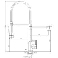 Смеситель для кухни BelBagno BB-LAM50-IN 2 излива - поворотный и гибкий, без донного клапана,сатин