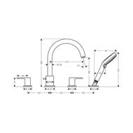 ��������� �� ���� ����� Hansgrohe Vernis Shape 71459670 �� 4 ���������, � ���. ����������, ����. ���