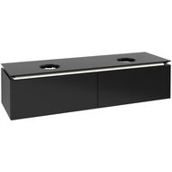 Тумба под 2 умывальника Villeroy & Boch LEGATO (1600х380х500) подвес., 2 ящ., черн.матов B599L0PD