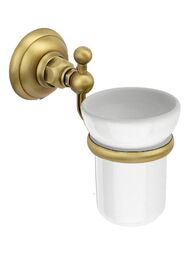 Стакан для зубных щеток Nicolazzi Classica 1488BZ настенный, белая керамика/бронза