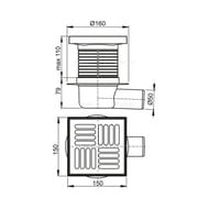 ������� ���� Alcaplast APV5411 (150x150/50) ������� ��������, ������� ����.�����, ������ �����������