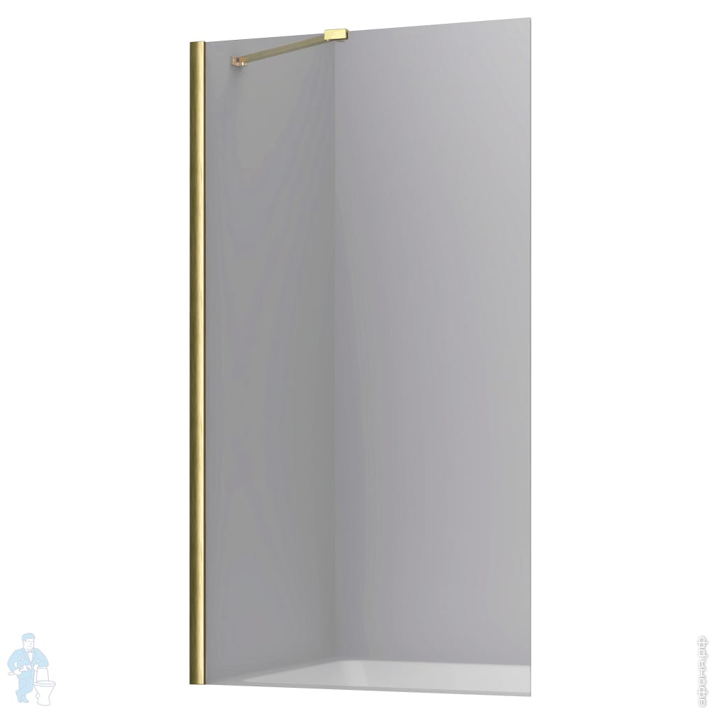 Шторка на ванну WasserKRAFT Aisch 800х1400 стекло прозрачное, профиль ...