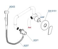 Смеситель встраиваемый WasserKRAFT Dill  A06157 однозахватный, с гигиеническим душем, хром — изображение 4