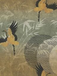 Обои виниловые на флизелине Decori-Decori Zen (1,06х10,05) горчичные, птицы 72901 (рул)