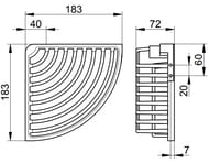 Корзинка для губки Keuco 183х183 мм,  настенная, угловая, хром 24944010100