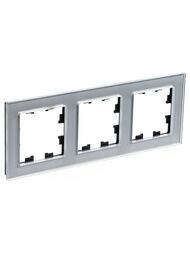 Рамка Systeme Electric ATLASDESIGN NATURE 3 поста, СТЕКЛО АЛЮМИНИЙ ATN320303