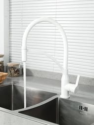 Смеситель для кухни с гибким изливом , FRAP белый, F4552-8 — миниатюра 14