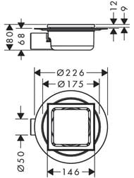 Hansgrohe RainDrain Spot Точечный слив с решеткой 15х15 см 56055800