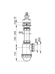����� ��� ����� Alcaplast A441-DN50/40 � ����������� �������� 70��