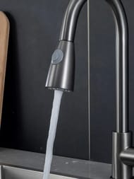 Смеситель для кухни с выдвижной лейкой , FRAP оружейная сталь, F60991-9