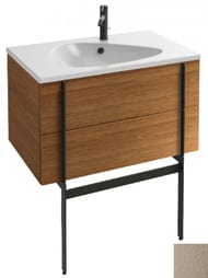 Тумба под умывальник Jacob Delafon NOUVELLE VAGUE (800х455х507) 2 ящика, коричневая кожа EB3030-NR2