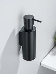 Дозатор для жидкого мыла Aquatek Оберон AQ4205MB подвесной, нержавеющая сталь, латунь, черный  мат