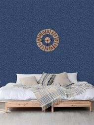Обои виниловые на флизелине Grandeco Flora R114019 (1,06х10,05) штукатурка, синие (рул.)