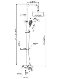 Душевая система ESKO Kazan, с смесителем,, White ST225KZW