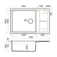 Мойка Omoikiri SUMI 78 LB-PL (780х500х200) врезная, тетогранит, платина 4993724