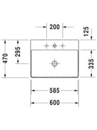 ���������� Duravit DuraSquare 600�470 ��� ��������� ��� ���������, ��� �������� 2353600070