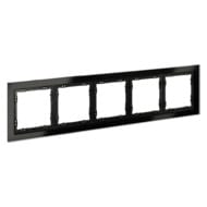 Рамка на 5 постов Voltum S70 VLS110508 стекло, черный
