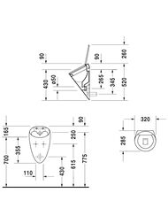 Писсуар DURAVIT STARCK1 320х285х520 без "мушки" 0835320000