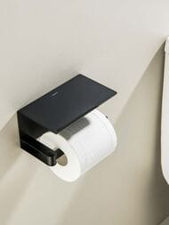 Держатель для туалетной бумаги Aquatek Либра AQ4929MB подвесной, с полкой, цвет: хром