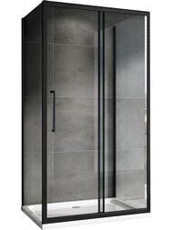 Душевой уголок ABBER Schwarzer Diamant AG30160BH-S50B-S50B (1600х500х1950) стекло 6мм,прозр./черный — миниатюра 1