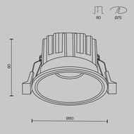 ������������ ���������� Maytoni Round (�����) DL058-12W3K-BS, 3000K, 12��, 50�, IP20, ������