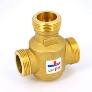 Клапан Uni-Fitt Н 1 1/4" 3-ходовой термостат. 60 С Kvs 9 для напол.котлов,смешение боковое 359G6095 — миниатюра 1