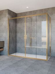 Душевой уголок Vincea Garda 1700х800х1900 профиль брашированное золото, прямоугольный VSR-1G28017CL — миниатюра 2