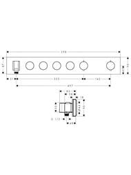 Смеситель Axor ShowerSelect 18357000 для душа, встраиваемый в стену, термостат, 4 потребителя, хром