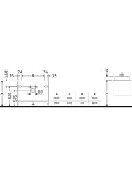 Тумба под раковину Duravit DuraStyle (730х610х448) подвесная, 2ящика, цвет белый матовый DS648101818