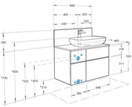 ����� ��� �������� AQUATON ������ 80 800�460�520 ���������, 4 ���������, ����� ����/��� �������� 1A244501MIX40