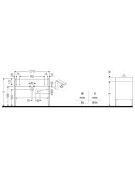 ����� ��������� Duravit XViu 1210�591�480 2 �����, ����� ������/������� XV43040B122
