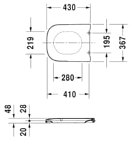������! ������� ��� ������� DURAVIT HAPPY D.2 � �����������,�������� �������/����.����� 0064591300