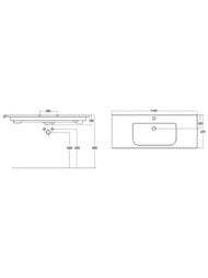 Раковина накладная для тумбы Caprigo SOFT 120 (1183x455x160) керамика SF 120