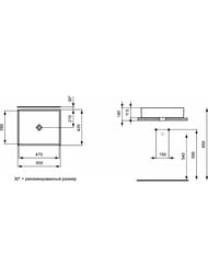Умывальник Ideal Standard Lux STRADA 500х420х115 без отверстия под смеситель K077601