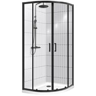 Душевой уголок BelBagno Uno (900х900х1950) UNO-195-R-2-90-C-NERO полукруг,стекло прозрач/проф черный