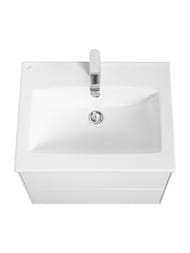 Тумба под раковину AQUATON Сохо 60 1A258001AJ010 588x455x482 подвесная, 2 ящика, белый глянец